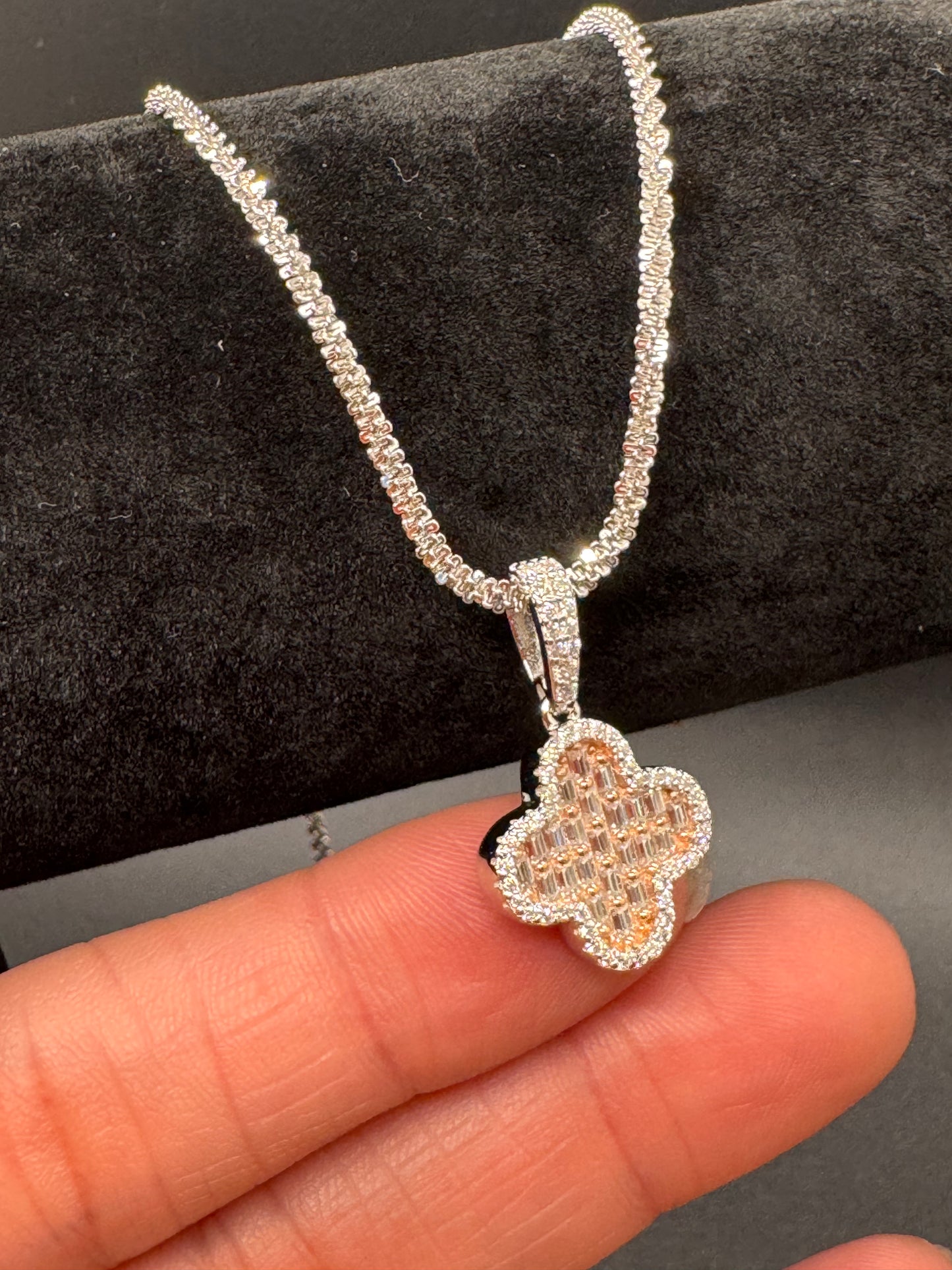 Helen Moissanite Clover Necklace