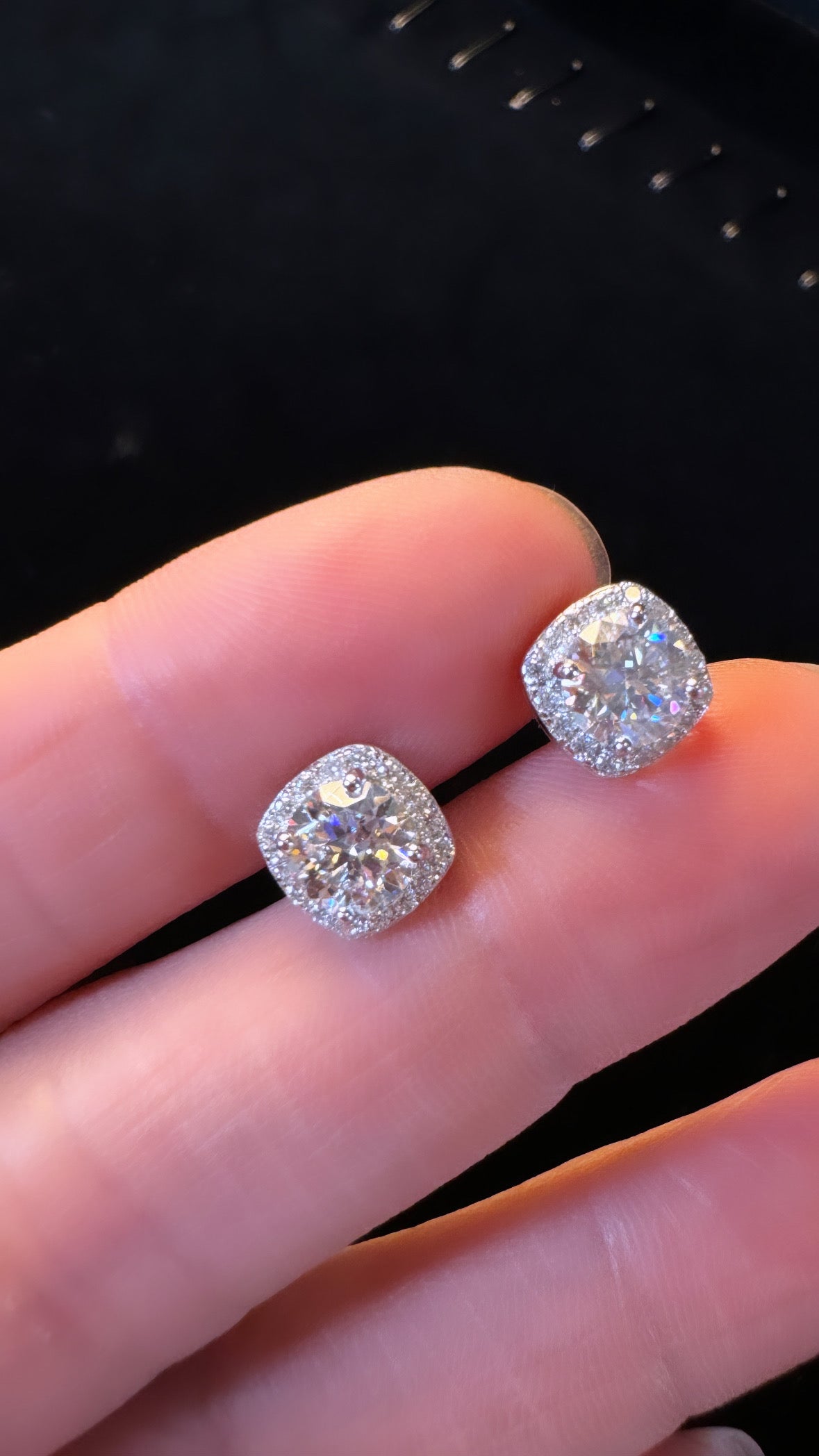 Moissanite Square Earrings