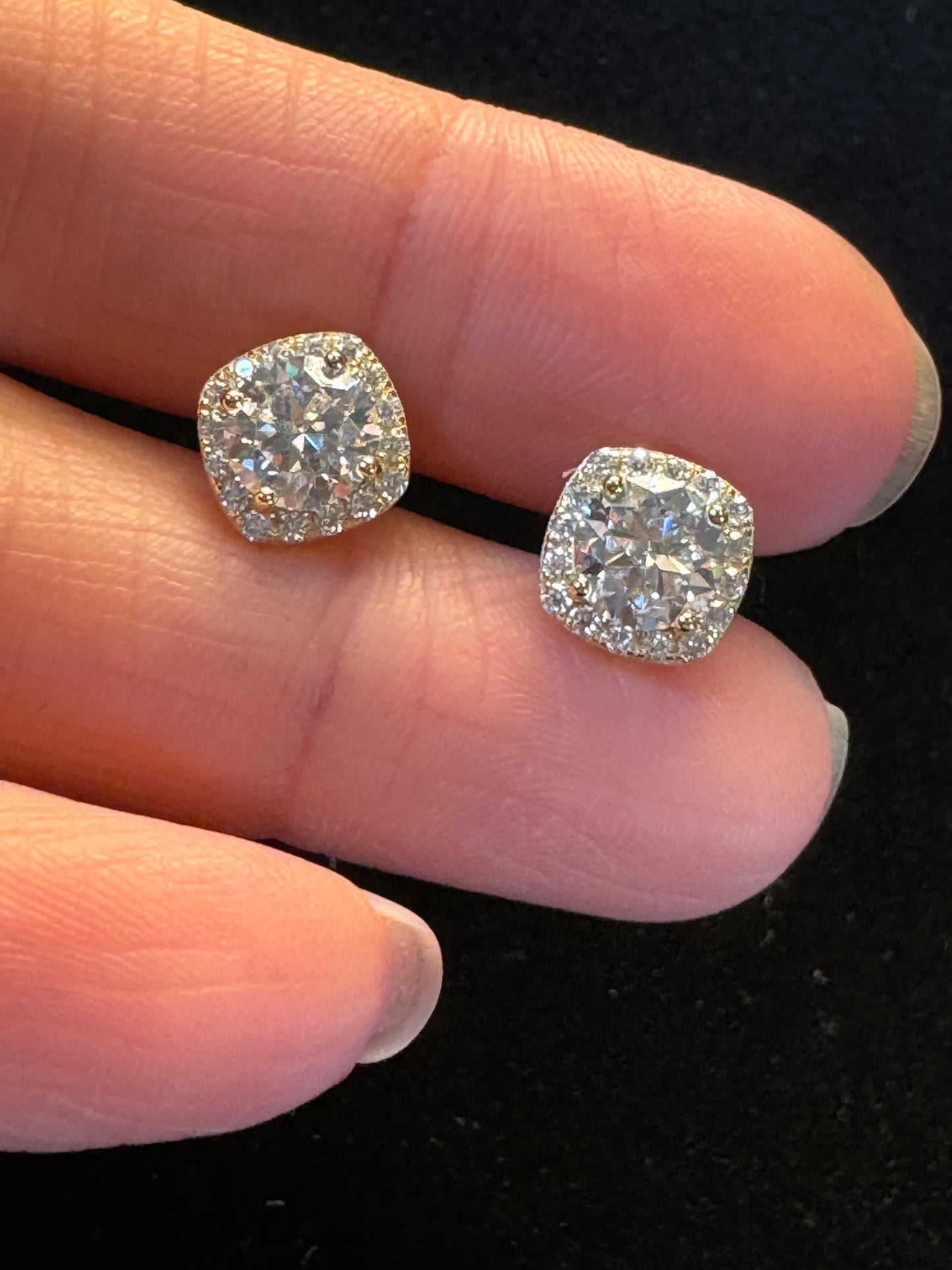 Moissanite Square Earrings