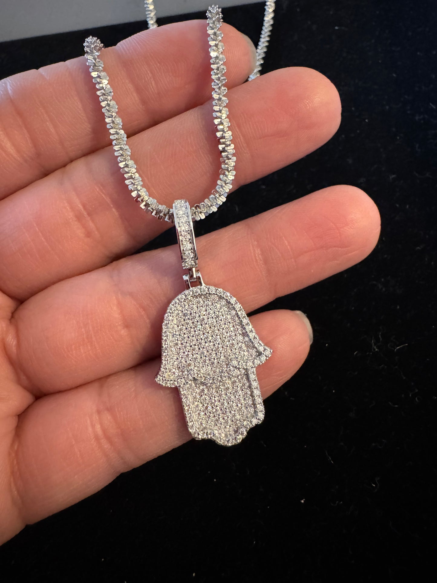 Moissanite Hamsa