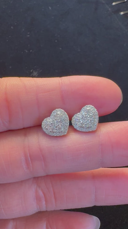 Moissanite Heart Stud